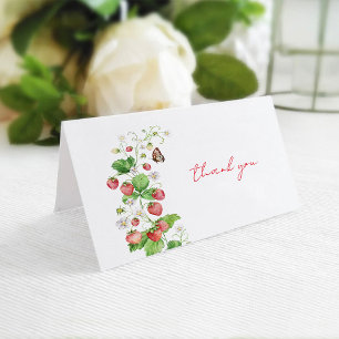 Carte de remerciements Baby shower fraise