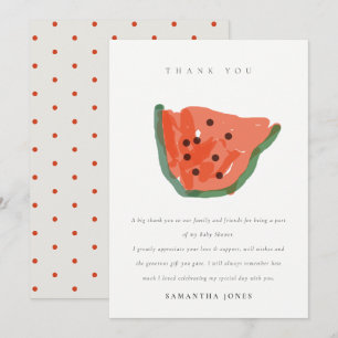 Carte De Remerciements Baby shower Fruit Fruit Fruit Fruit Fruit Fabriqué