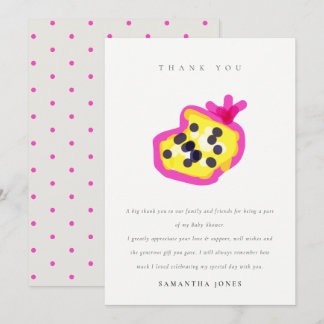 Carte De Remerciements Baby shower Fruit Passion Fruit Pour Enfants Moder