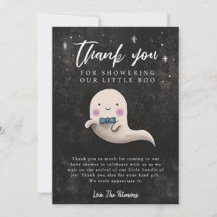 Carte De Remerciements Baby Shower Garçon Fantôme Little Boo