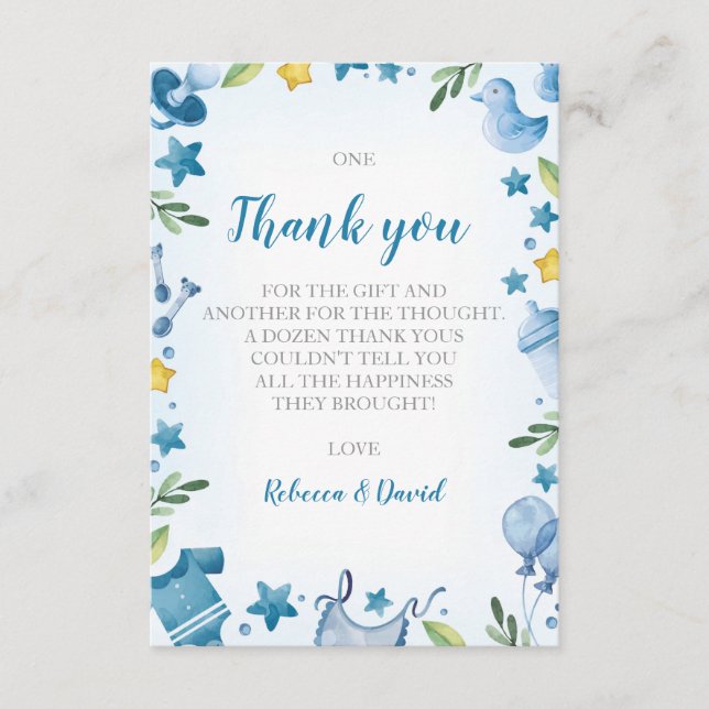 carte de remerciements baby shower | Garçon | Hipp (Devant)