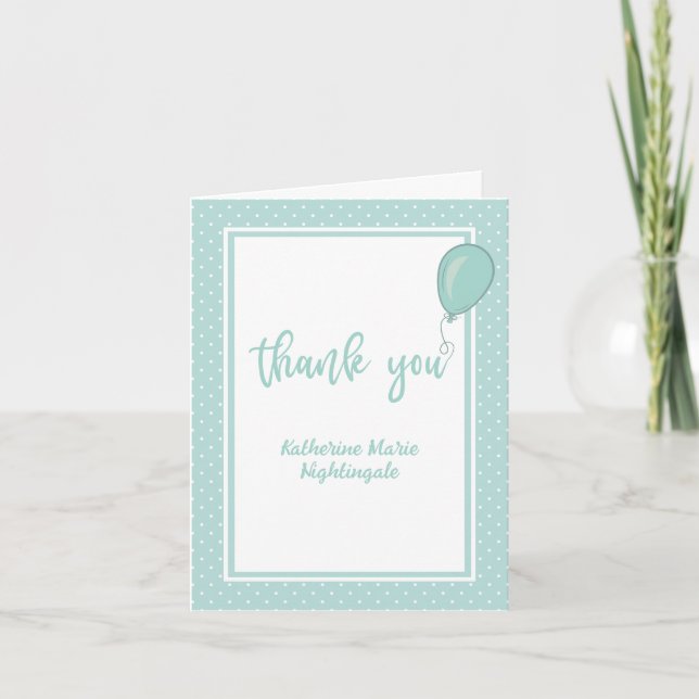 Carte De Remerciements Baby shower Genre Neutre Photo Pastel Green (Devant)