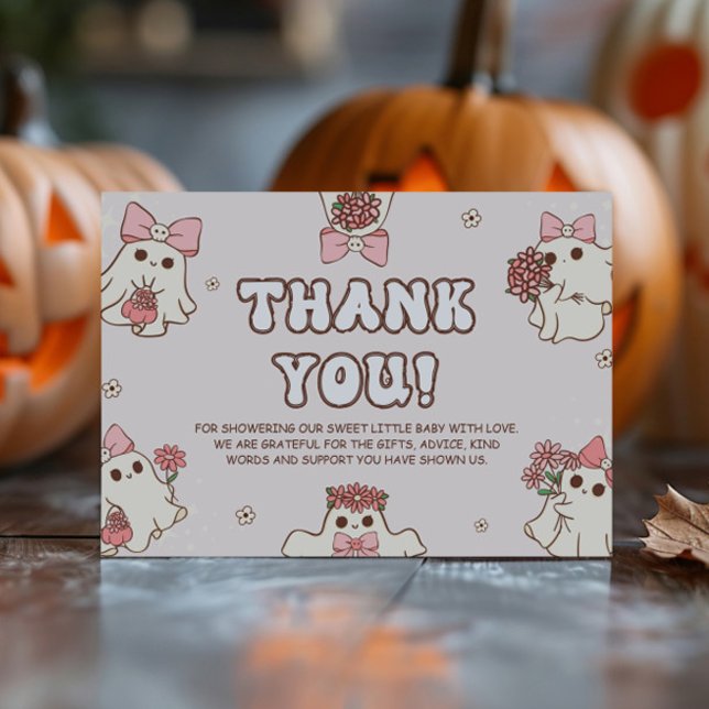 Carte de remerciements Baby shower Halloween rétro (Créateur téléchargé)