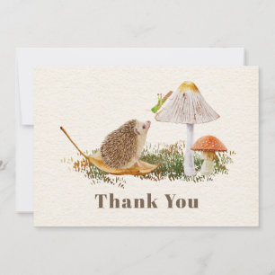 Carte De Remerciements Baby Shower Hérisson Champignon Sauterelle
