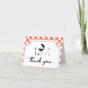 Carte de remerciements Baby shower jardin BBQ