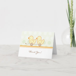 carte de remerciements baby shower - Jumeaux