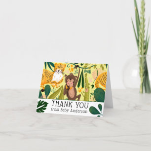 Carte de remerciements Baby shower Jungle