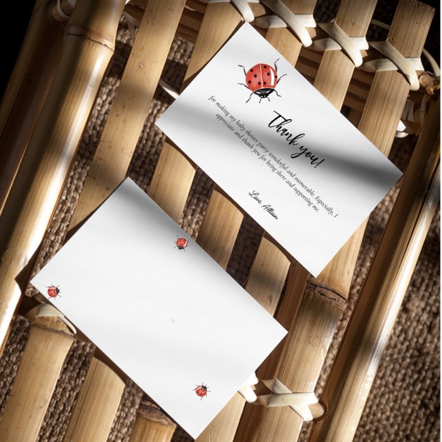 Carte De Remerciements Baby shower Ladybug (Créateur téléchargé)