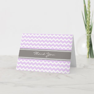 Carte de remerciements Baby shower Lilac Grey Chev