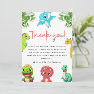 Carte De Remerciements Baby shower Little Dino