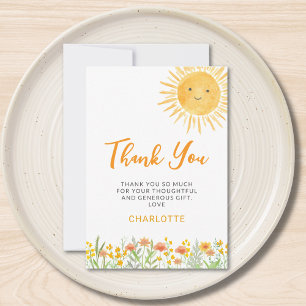 Carte De Remerciements Baby Shower Little Ray Of Sunshine