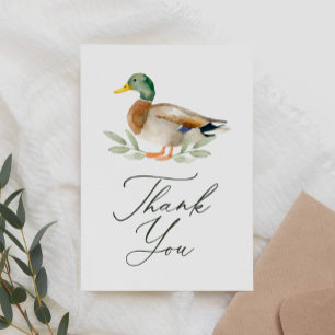 Carte De Remerciements Baby shower Mallard Duck