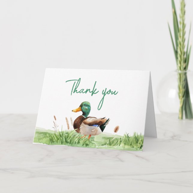 Carte De Remerciements Baby shower Mallard Duck (Devant)