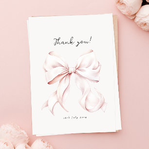 Carte De Remerciements Baby Shower Mariage Ruban Rose
