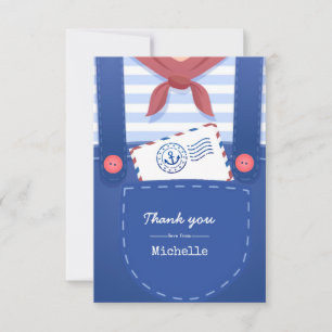 Carte De Remerciements Baby shower marin pour garçon par la poste