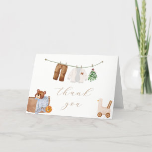 Carte De Remerciements Baby shower minimal Boho Boy
