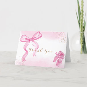 Carte De Remerciements Baby shower minimaliste de chaussures Ballerina Bo