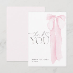 Carte De Remerciements Baby shower minimaliste de fille de la corne rose