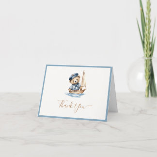 Carte De Remerciements Baby shower minimaliste d'ours en peluche