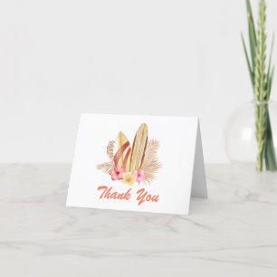 Carte De Remerciements Baby shower moderne Boho Tropical Flower SurfIng