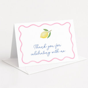 Carte De Remerciements Baby shower moderne de citron vert foncé