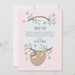 Carte De Remerciements Baby shower moderne de la fentes couchant