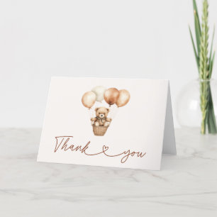 Carte De Remerciements Baby shower moderne Teddy Bear Genre Neutre
