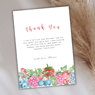 Carte De Remerciements Baby shower moderne Wild Berry Sweet