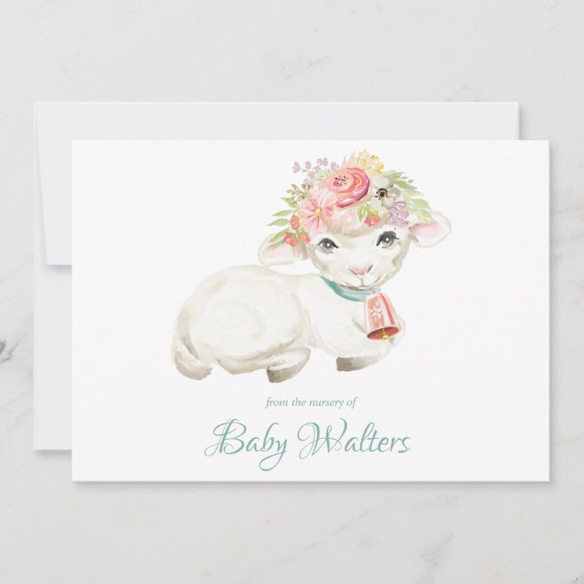 Carte De Remerciements Baby shower Monogramme des animaux de ferme de pép (Devant)