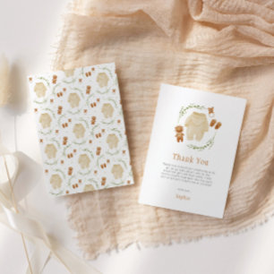 Carte De Remerciements Baby shower Motif Boho neutre pour les femmes