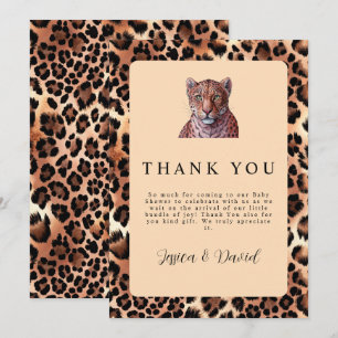 Carte De Remerciements Baby shower Motif Lion Lion Lion Leopard de luxe
