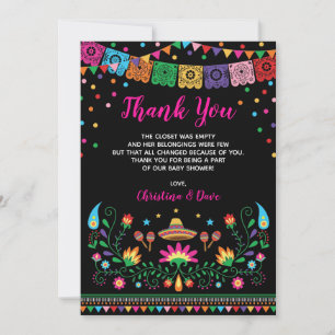 Carte De Remerciements Baby shower moyen de Nacho mexicain vibrant de