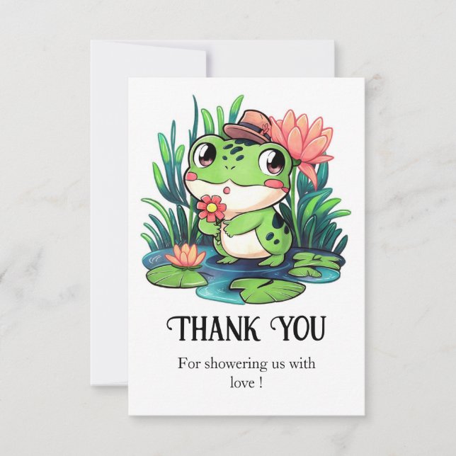 Carte De Remerciements Baby shower mystique de grenouille (Devant)