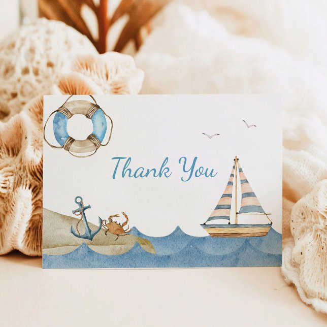 Carte De Remerciements Baby shower Nautical Boy (Créateur téléchargé)