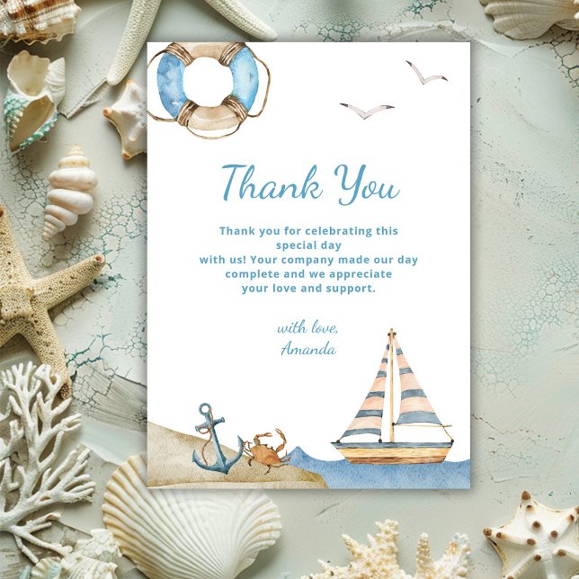 Carte De Remerciements Baby shower Nautical Boy (Créateur téléchargé)