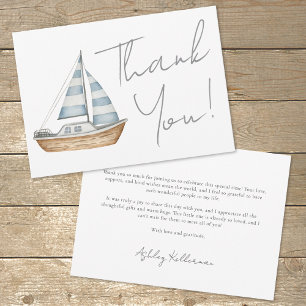 Carte De Remerciements Baby shower nautique minimal