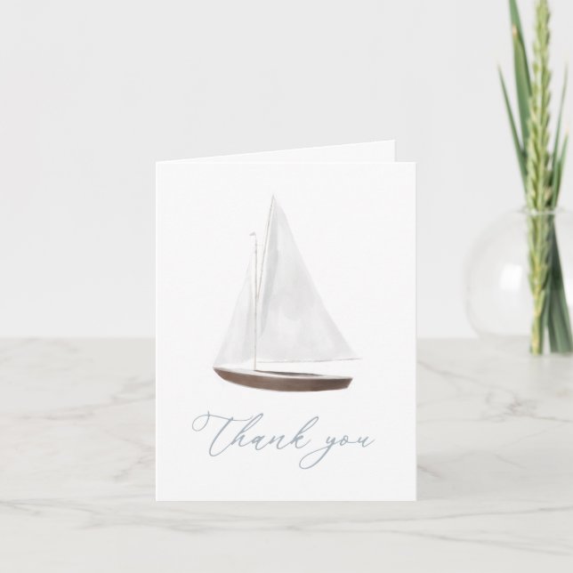 Carte De Remerciements Baby shower nautique Watercolor (Devant)