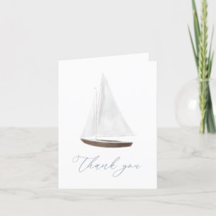 Carte De Remerciements Baby shower nautique Watercolor