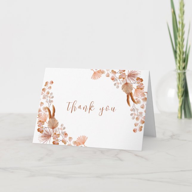 Carte De Remerciements Baby shower Neutral Little Fleur sauvage Boho (Devant)