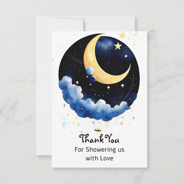 Carte De Remerciements Baby shower Nightime Sparkling (Devant)