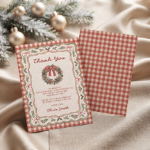 Baby Shower Noël Vintage Gingham Rouge