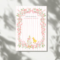 Baby Shower Oie Florale Ruban Rose 