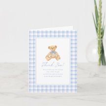 Baby Shower Ourseau en Vichy Ours en Peluche Vinta