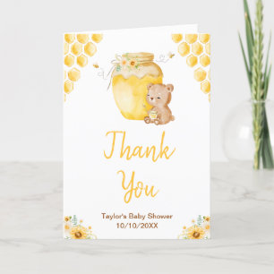Carte De Remerciements Baby Shower Ourson au Miel
