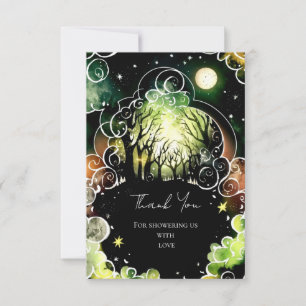 Carte De Remerciements Baby shower Pastel Woodland