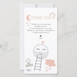 Carte De Remerciements Baby shower Pathway to the Moon