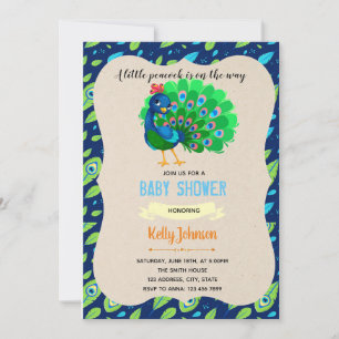 Carte De Remerciements Baby shower Peacock