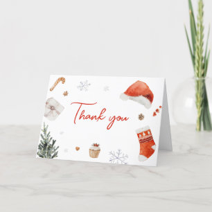 Carte De Remerciements Baby shower père Noël