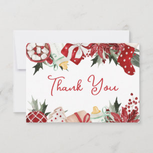 Carte De Remerciements Baby shower Père Noël de Noël