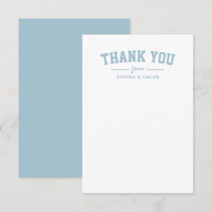 Carte De Remerciements Baby shower personnalisé sport mignon bleu clair